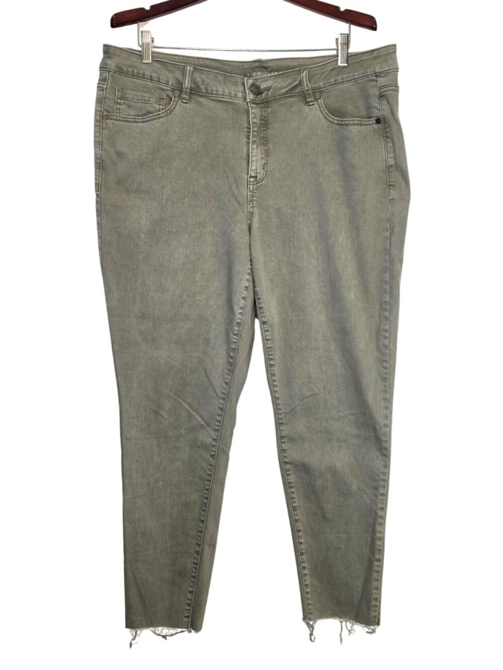 Lane Bryant Super Stretch Ankle Mid rise Green Denim Jeans Women's size 18